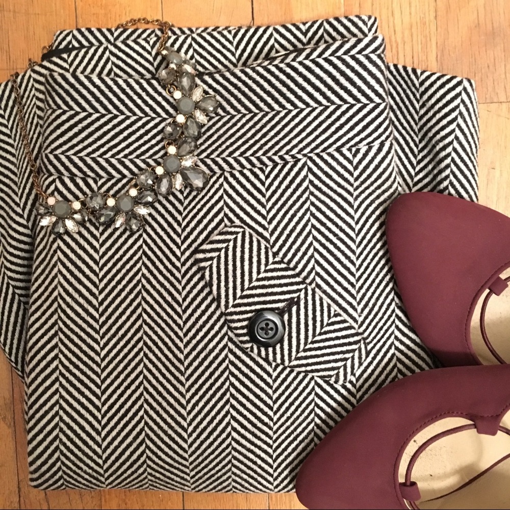 LOFT Herringbone Wool Career Skirt - Picture 2 of 5